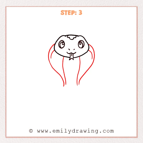 how to draw a cobra - Step 3