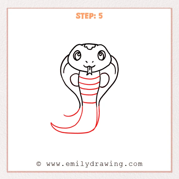 how to draw a cobra - Step 5