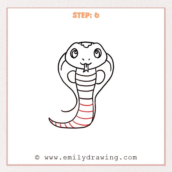 how to draw a cobra - Step 6