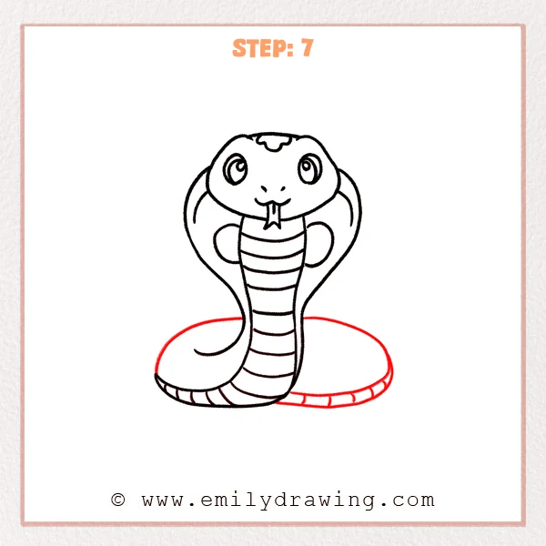 how to draw a cobra - Step 7