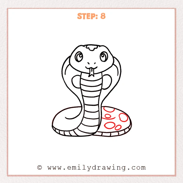 how to draw a cobra - Step 8
