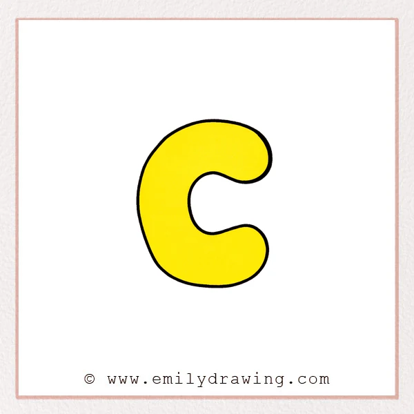 How to Draw a Bubble Letter C - Emily Drawing