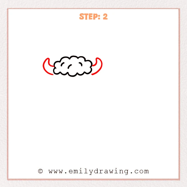 how to draw a buffalo - Step 2
