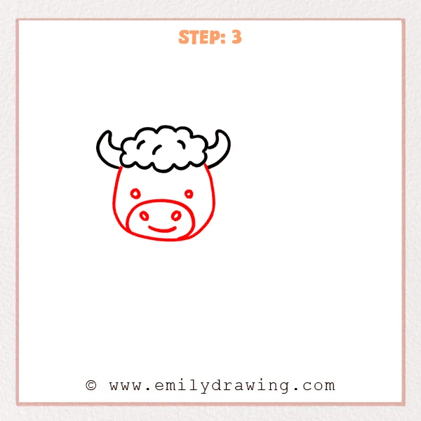 how to draw a buffalo - Step 3