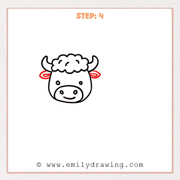 how to draw a buffalo - Step 4