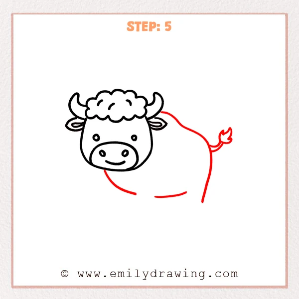 how to draw a buffalo - Step 5