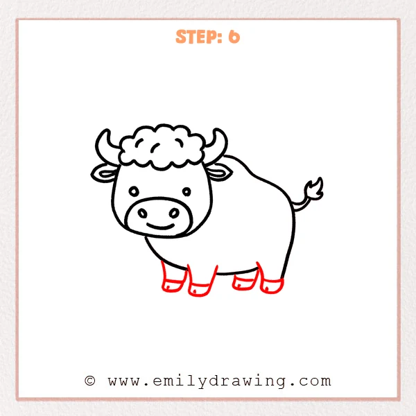 how to draw a buffalo - Step 6