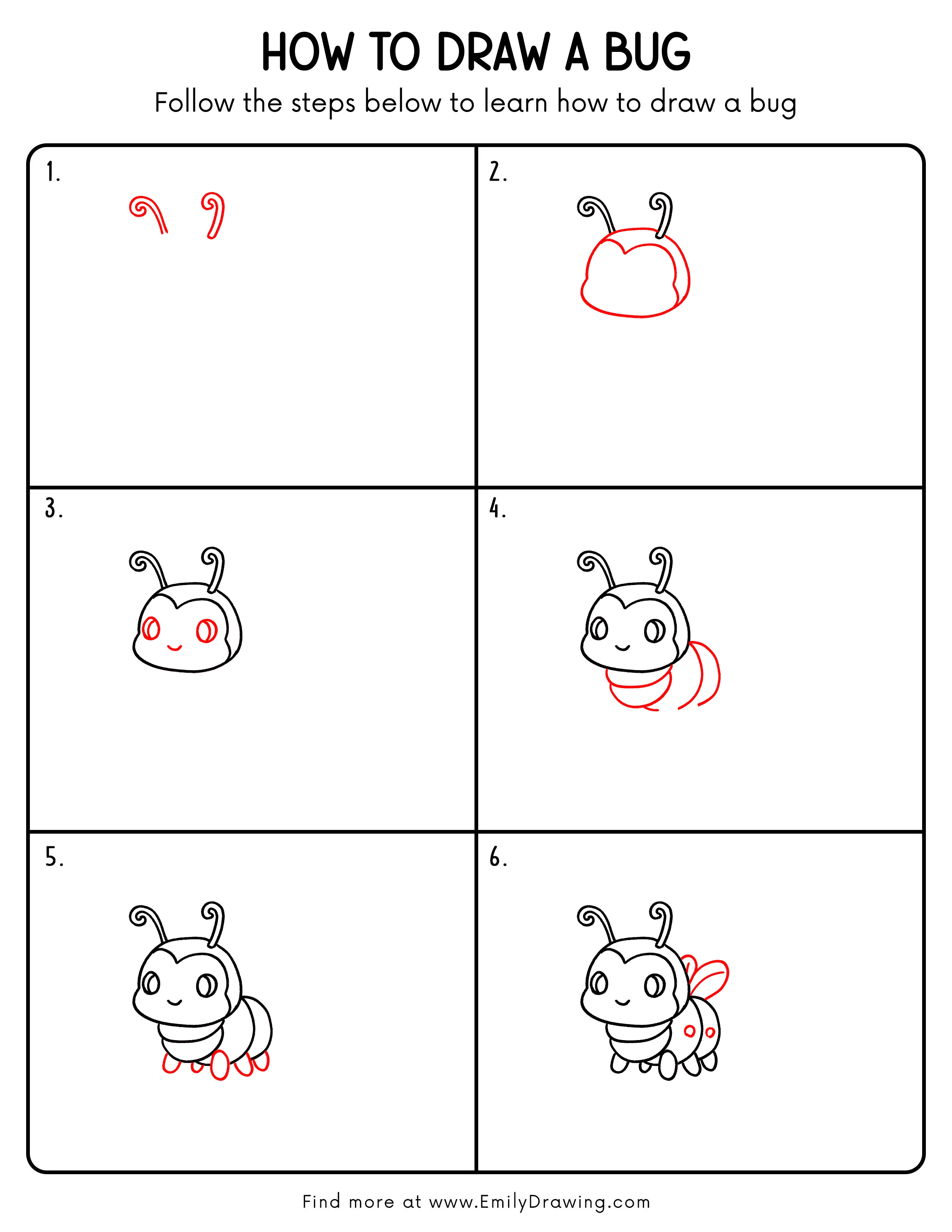 Printable Bug Drawing Guide
