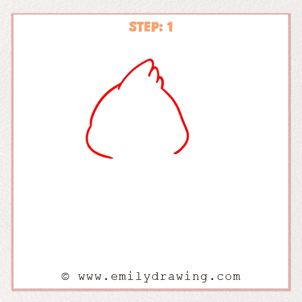 how to draw a cardinal - Step 1