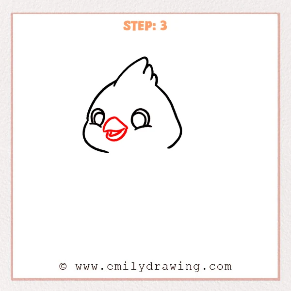 how to draw a cardinal - Step 3