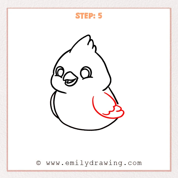 how to draw a cardinal - Step 5
