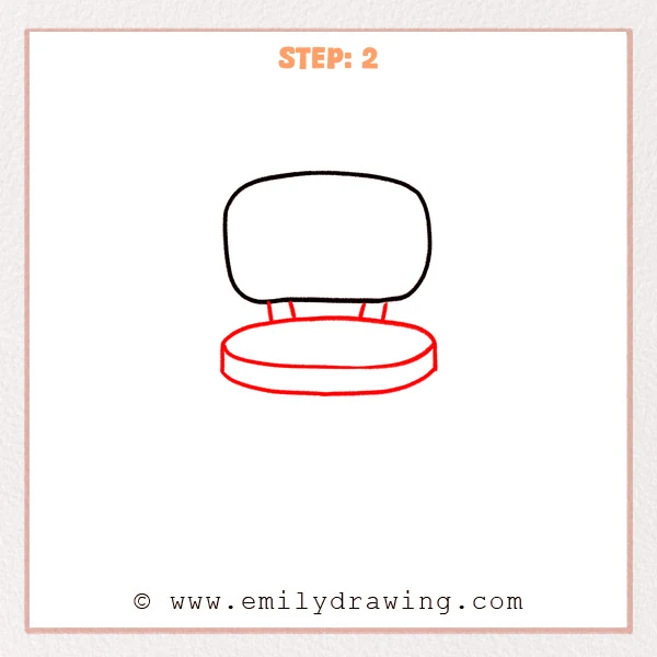 how to draw a chair - Step 2
