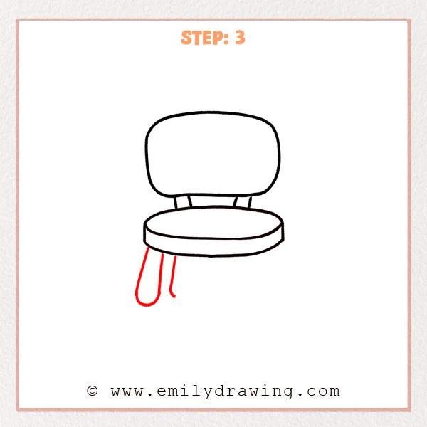 how to draw a chair - Step 3
