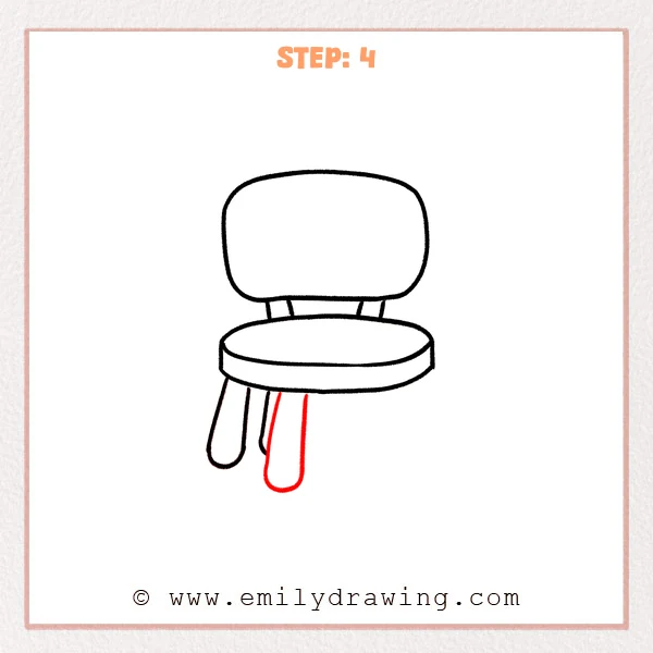 how to draw a chair - Step 4