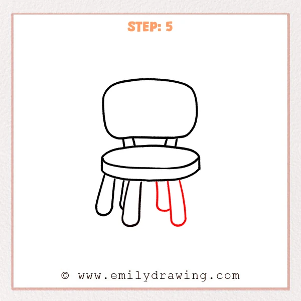 how to draw a chair - Step 5