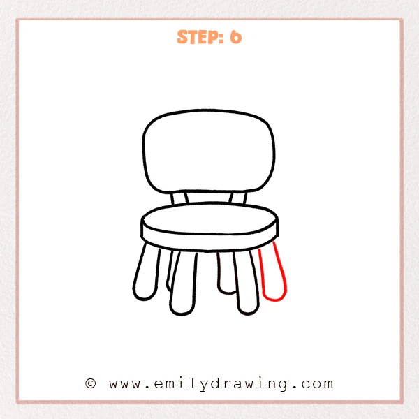 how to draw a chair - Step 6