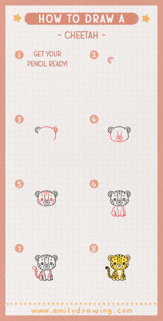 how to draw a cheetah pinterest pin