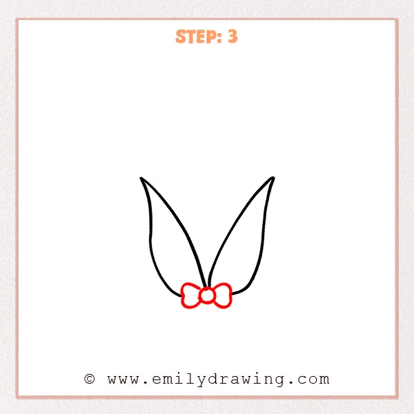 how to draw a corn - The corn husk sketch now includes a small bow with a round center at the base between the two leaves.