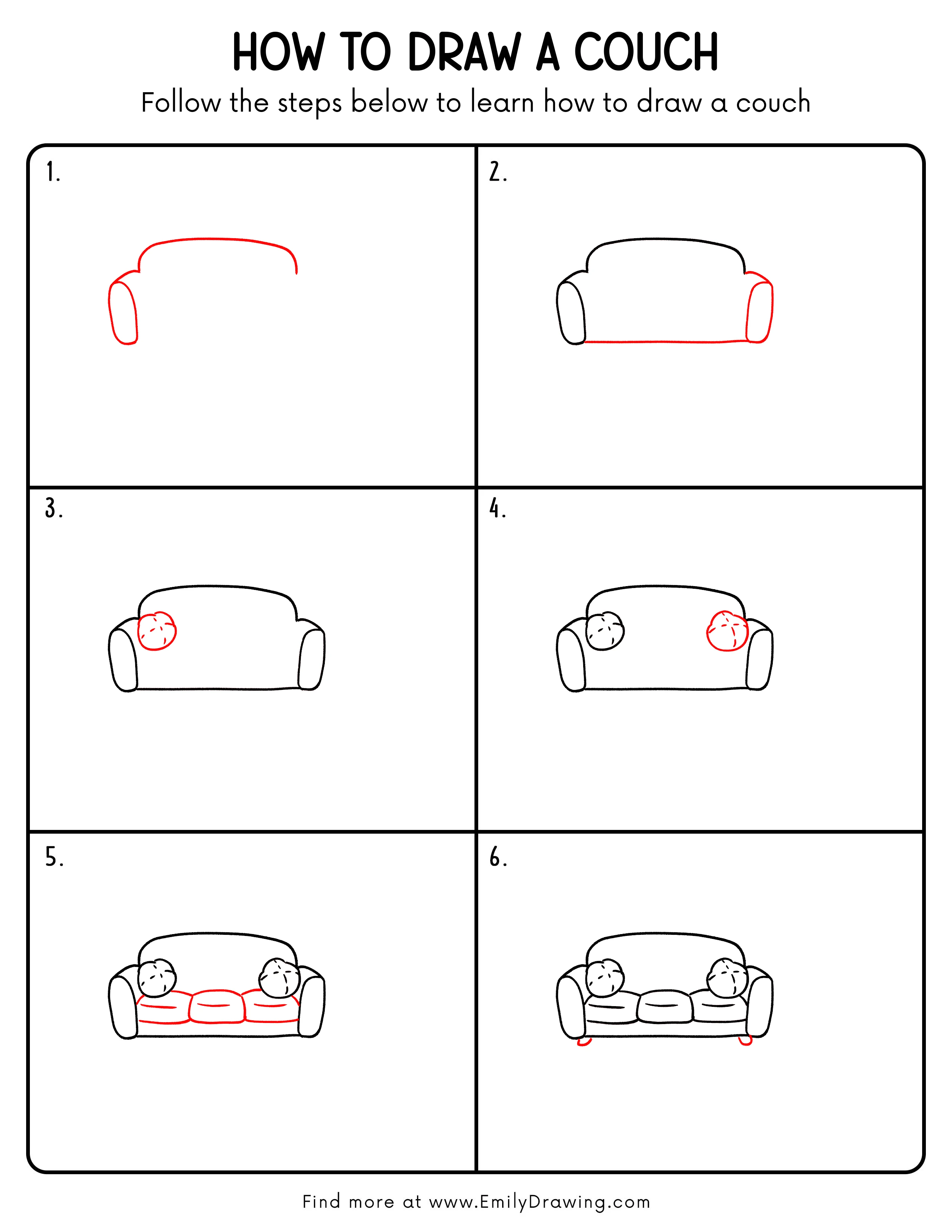 Printable Couch Drawing Guide