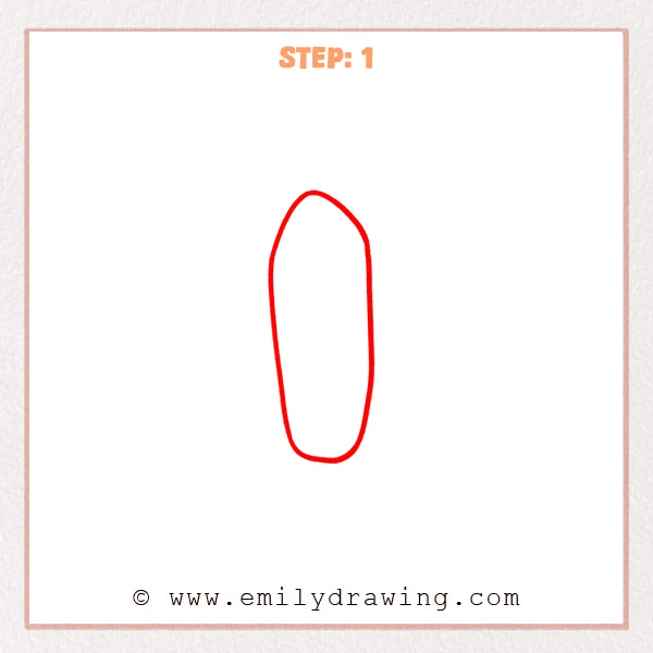 how to draw a crystals - A simple tall rounded outline forming the basic shape of a crystal.