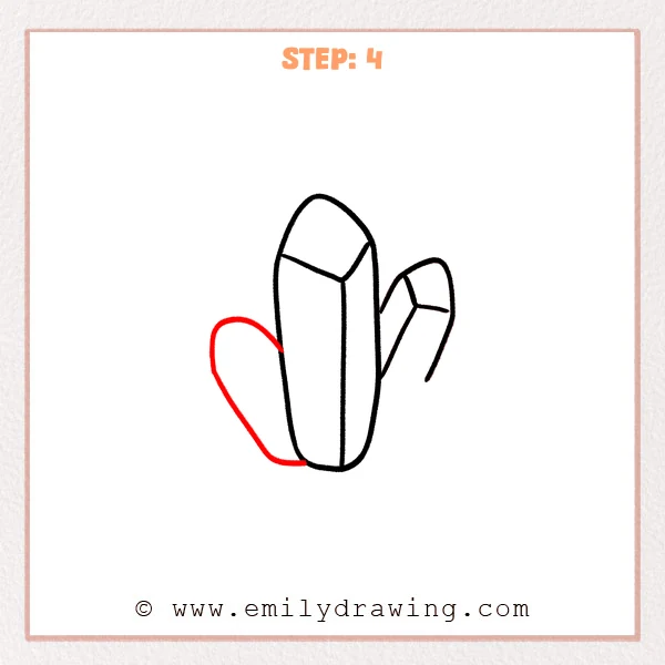 how to draw a crystals - A crystal cluster with a new rounded crystal outline added behind the left side of the main crystal.
