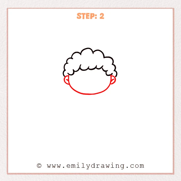 how to draw a cupid - Step 2