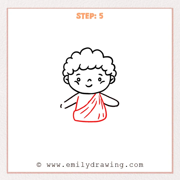 how to draw a cupid - Step 5