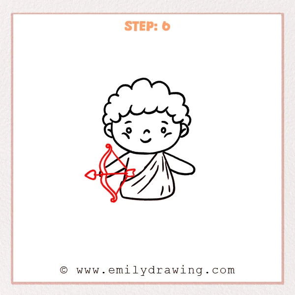 how to draw a cupid - Step 6