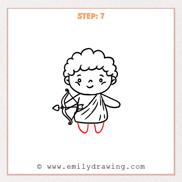 how to draw a cupid - Step 7