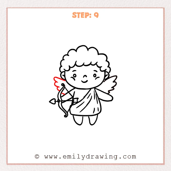 how to draw a cupid - Step 9