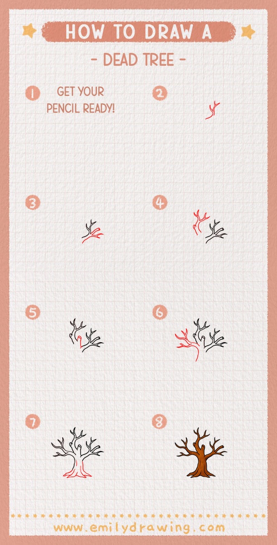 How to Draw a Dead Tree - Emily Drawing
