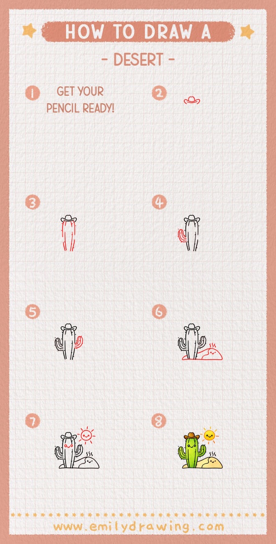how to draw a desert pinterest pin