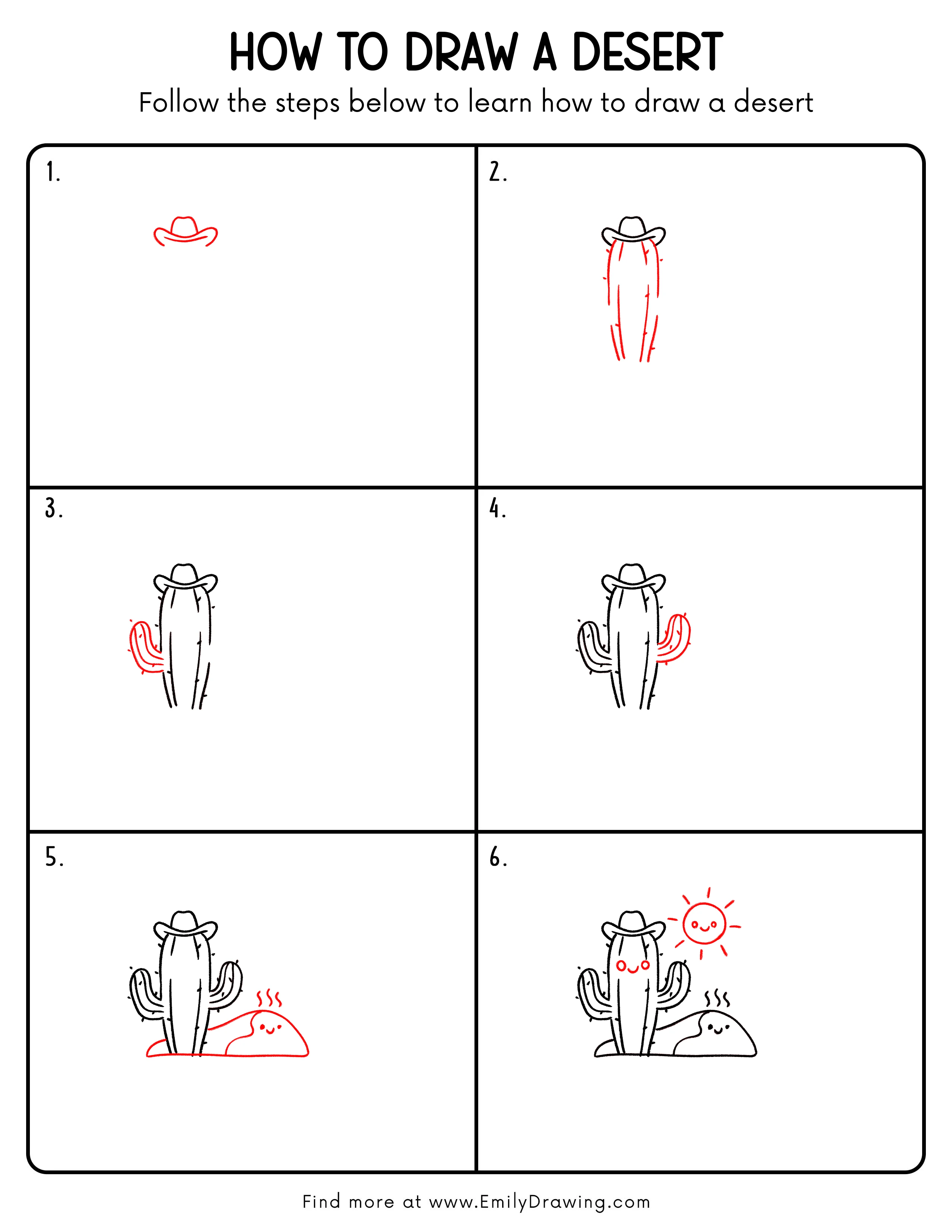 Printable Desert Drawing Guide
