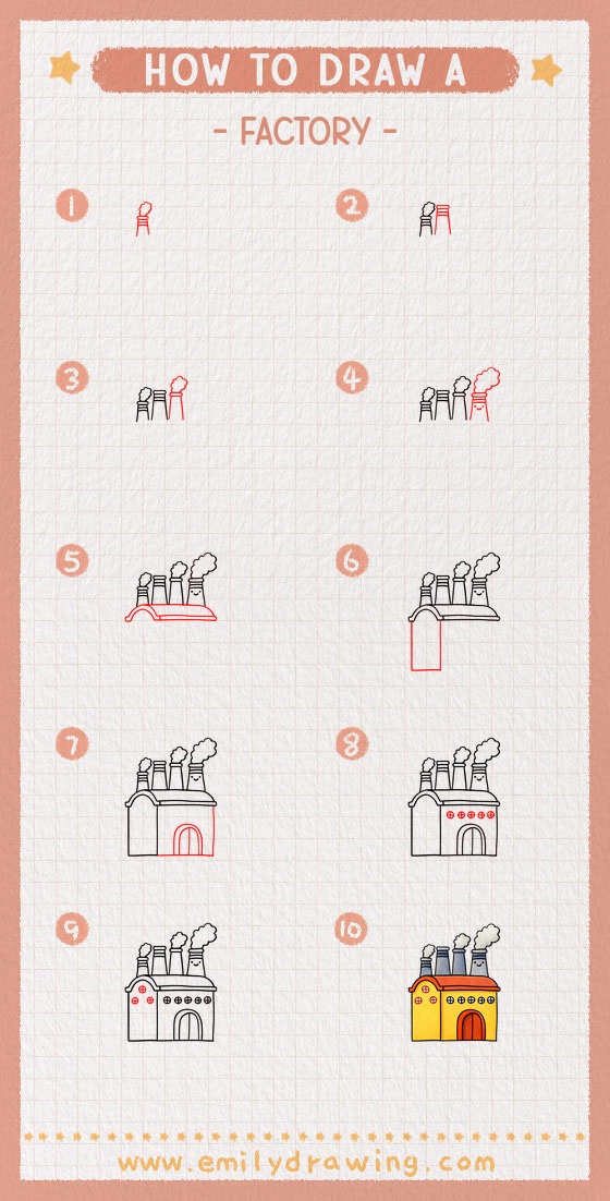 how to draw a factory pinterest pin