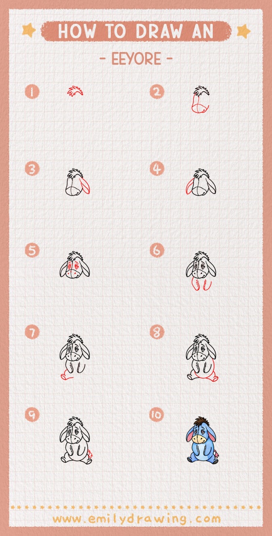 how to draw an eeyore pinterest pin