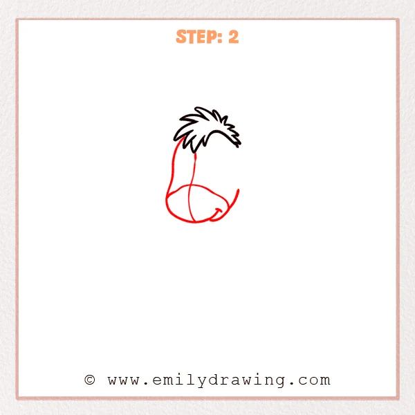 how to draw an eeyore - Step 2