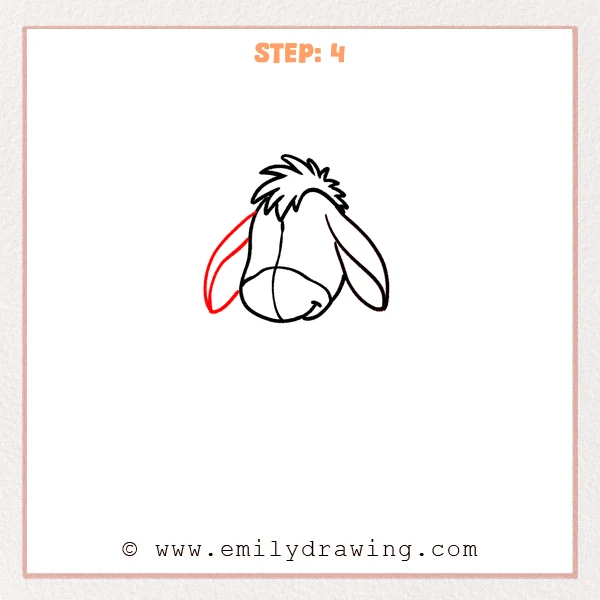 how to draw an eeyore - Step 4