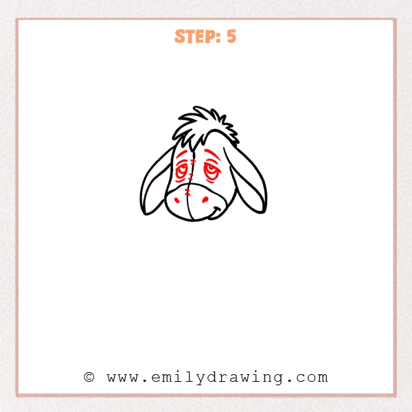 how to draw an eeyore - Step 5