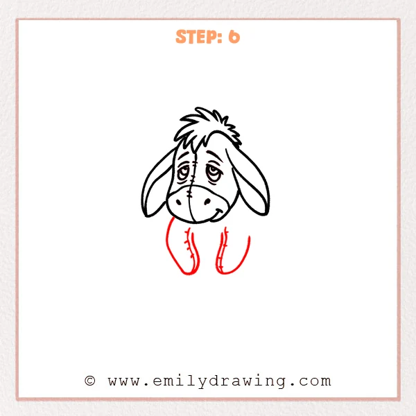 how to draw an eeyore - Step 6