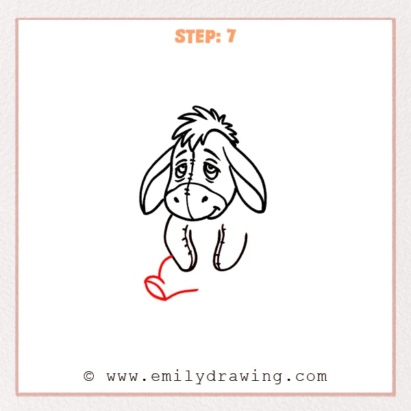 how to draw an eeyore - Step 7