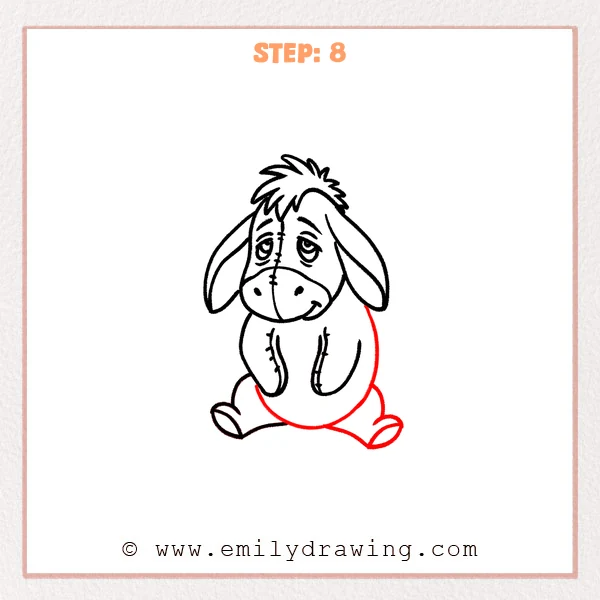 how to draw an eeyore - Step 8
