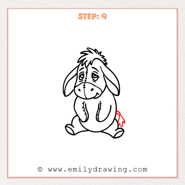 how to draw an eeyore - Step 9