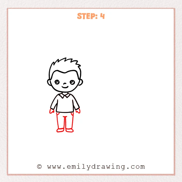 how to draw a family - Step 4
