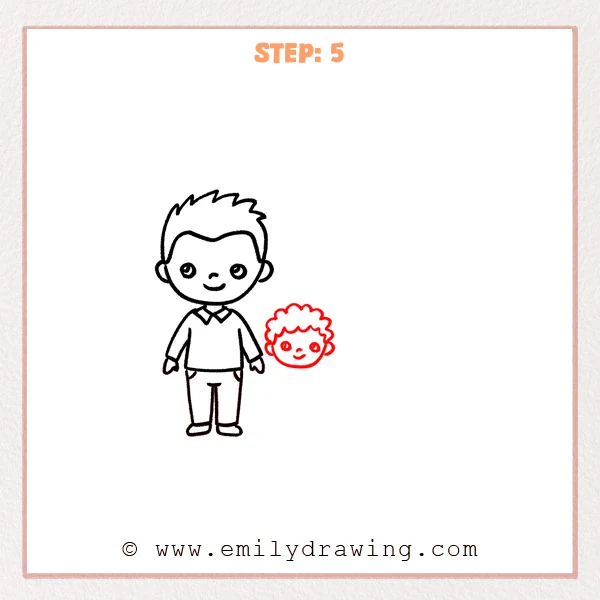 how to draw a family - Step 5