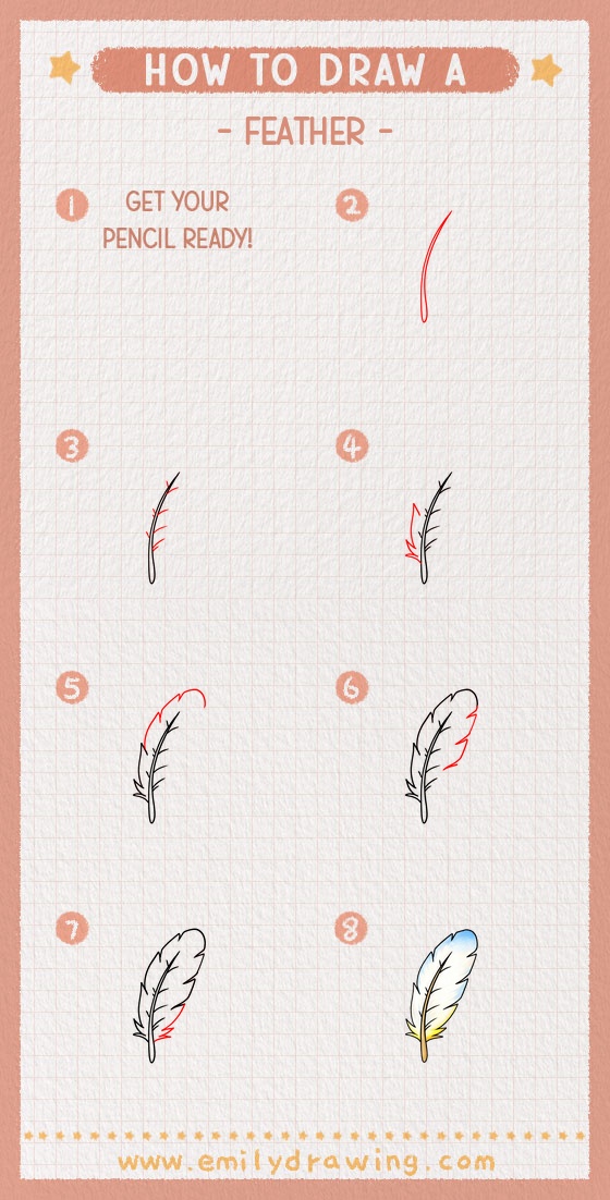how to draw a feather pinterest pin