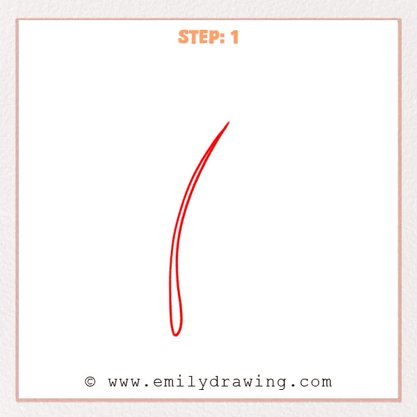 how to draw a feather - Step 1