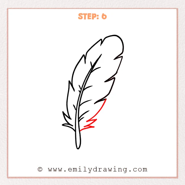 how to draw a feather - Step 6