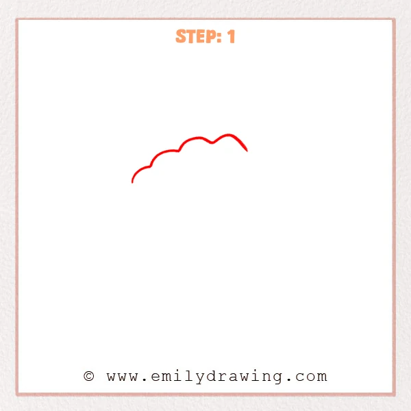 how to draw a fist - Early sketch of a fist showing only the top knuckle line as a gently wavy curve.