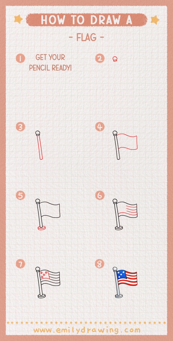 how to draw a flag pinterest pin