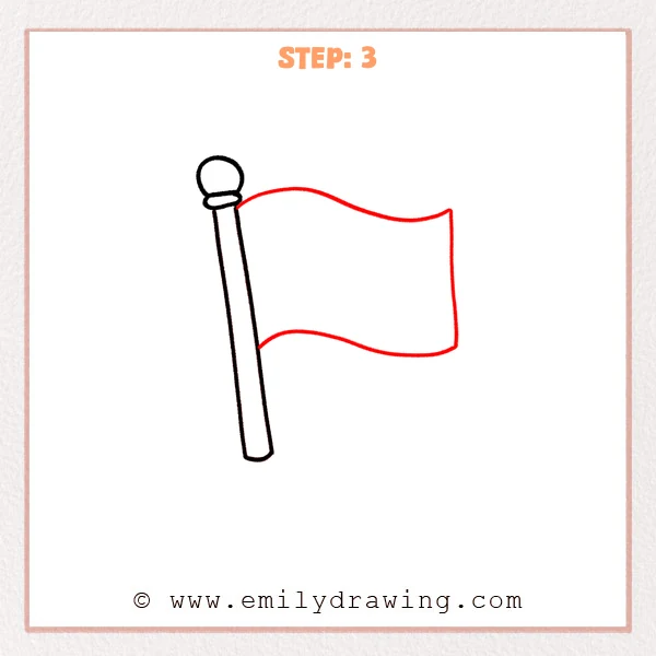 how to draw a flag - Step 3